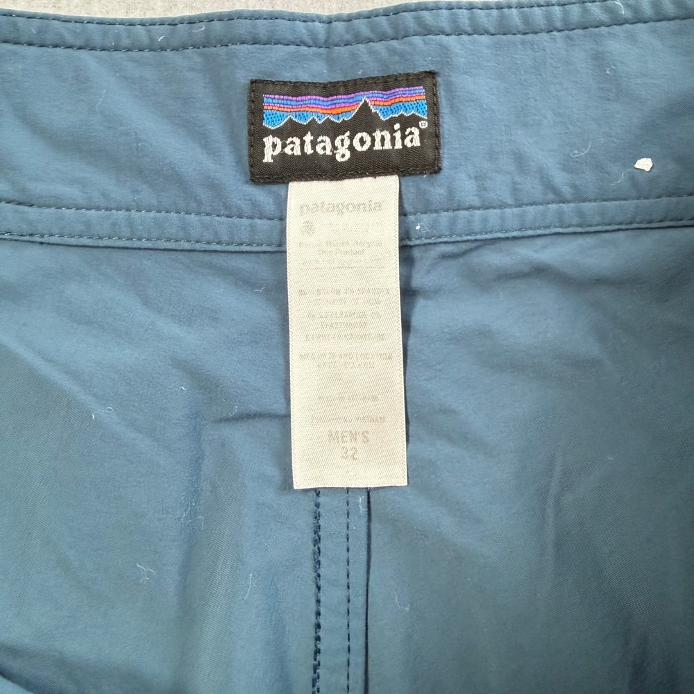 Patagonia Board Shorts Mens 32 Blue Lace Up Side Pocket Swim Trunks Surf Hiking - Picture 3 of 8